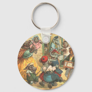 Chaveiro Família feliz do hipopótamo