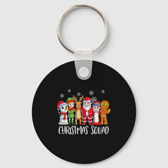 Chaveiro Family Matching Christmas Squad Santa Reindeer Elf (Frente)
