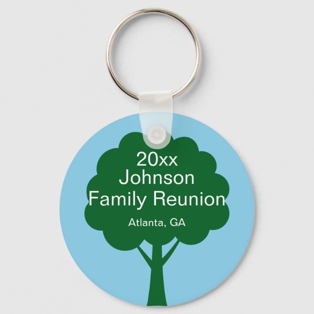 Chaveiro Family Reunion Souvenir with Name, Tree & Year (Frente)