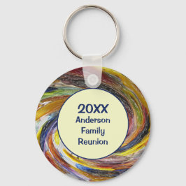 Chaveiro Family Reunion Vivid Tie Dye Swirl Abstract Event