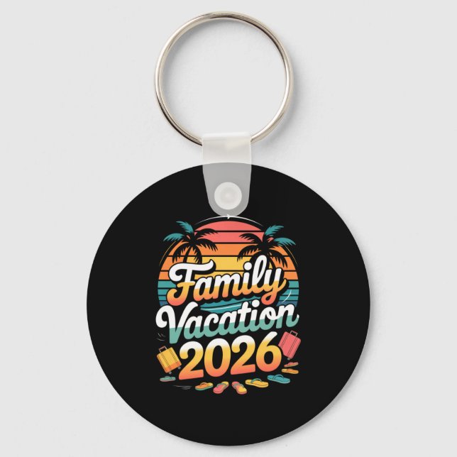 Chaveiro Family Vacation 2026 Sunset Travel Crew Long Sleev (Frente)