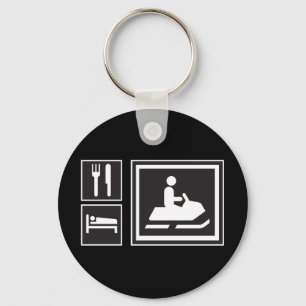 Chaveiro Fanático do Snowmobile - coma, durma, vá