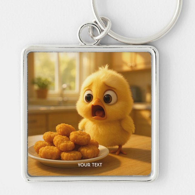 Chaveiro Fantasia de frango nuggets bebê fofo (Frente)