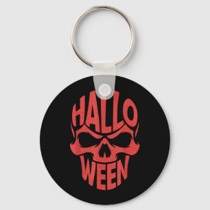 Chaveiro Fantasia de Halloween Crânio Tipografia Gráfico Si