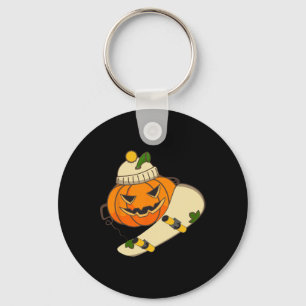 Chaveiro Fantasia de Halloween de Skateboard de Abóbora Eng