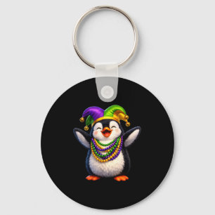 Chaveiro Fantasia de Mardi Gras de Pinguim Fofo para Homens