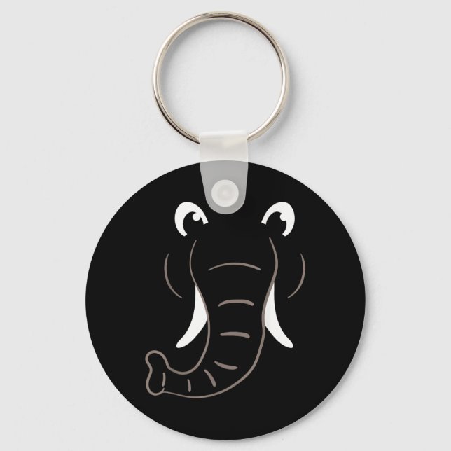 Chaveiro Fantasia de Rosto de Elefante Presente Fácil de Fa (Frente)