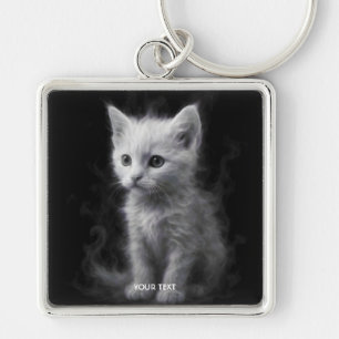 Chaveiro Fantasia Gatinho Fumaça Branca Fofo