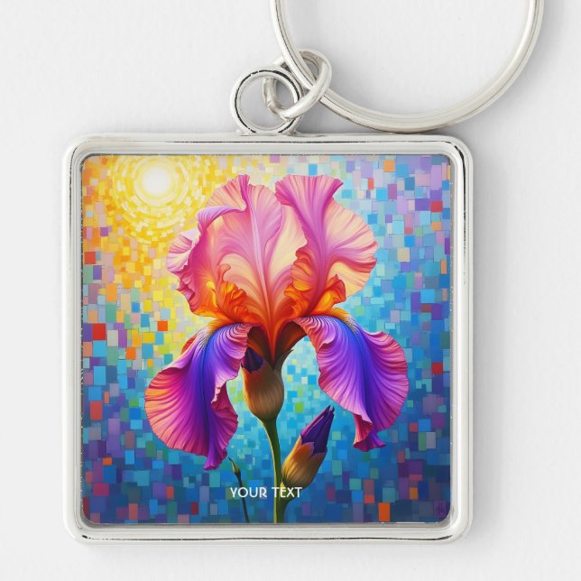 Chaveiro Fantasia Lindo Flor Laranja Rosa (Frente)