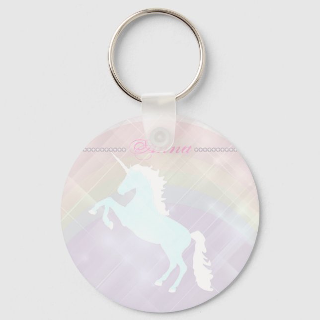 Chaveiro fantasia unicórnio rosa e roxo (Frente)