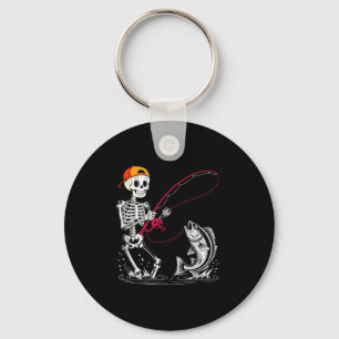 Chaveiro Fantasias de Halloween de Esqueleto Pescando Roupa