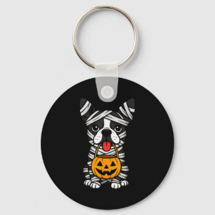 Chaveiro Fantasias de Múmia para Cão Boston Terrier no Hall
