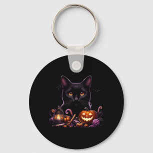 Chaveiro Fantasioso Traje de Gato de Halloween Abóbora Gato