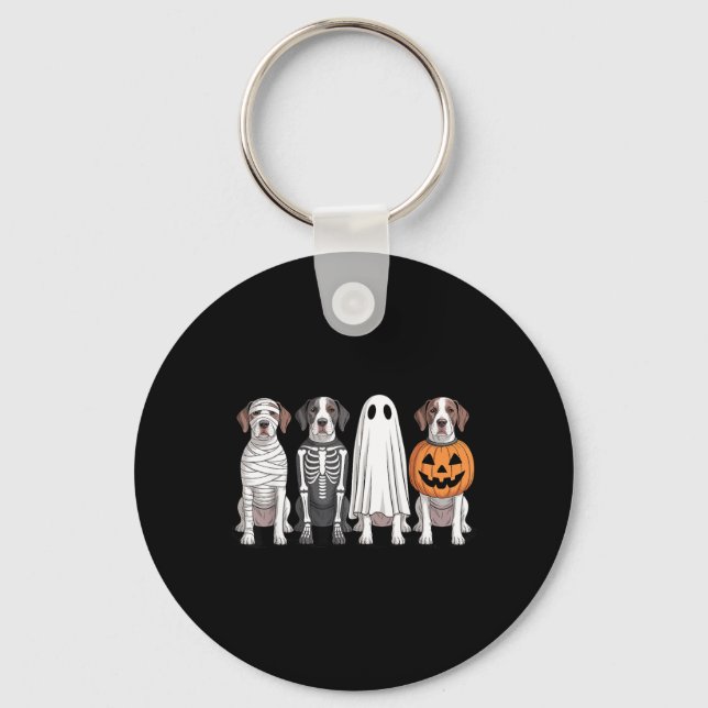 Chaveiro Fantasma Assustador Inglês Pointer Abóbora Cachorr (Frente)