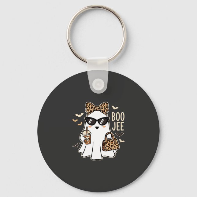 Chaveiro Fantasma Bonito Boo Jee Design de Leopardo de Hall (Frente)