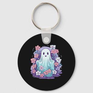 Chaveiro Fantasma Bonito Com Flores Que Crianças Fantasmas