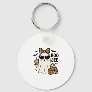 Chaveiro Fantasma Boo Jee Halloween Arco de Leopardo Design