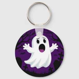 Chaveiro Fantasma de Desenho Adorável no Halloween Assustad
