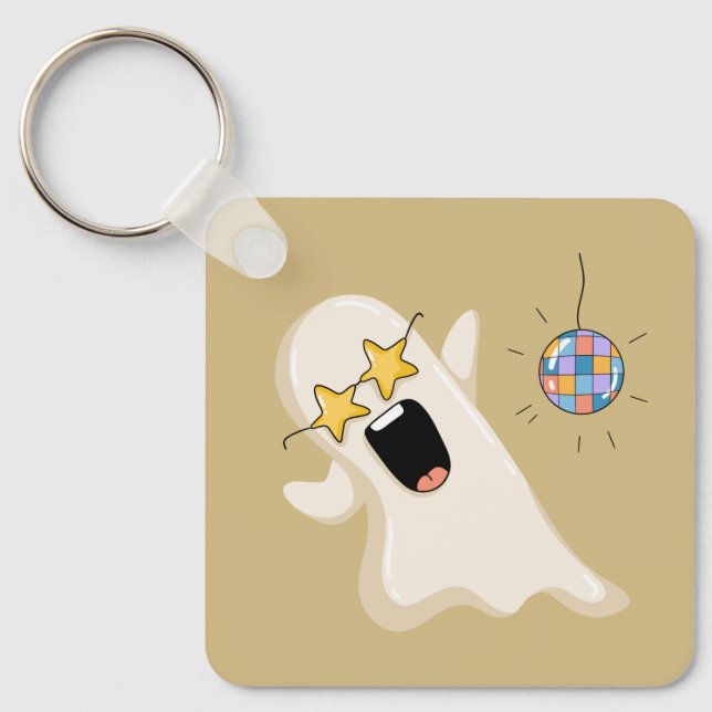 Chaveiro Fantasma de Disco com Óculos de Estrela (Frente)