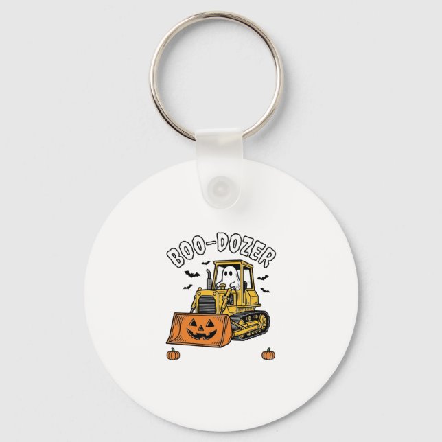Chaveiro Fantasma de Halloween Boo Dozer Bulldozer Engraçad (Frente)