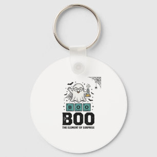 Chaveiro Fantasma de Halloween Ciência Divertida Vintage_1