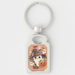Chaveiro Fantasma de Halloween Fofo no Estilo Kawaii
