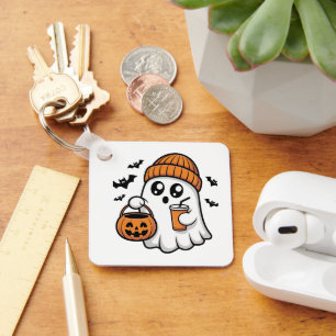 Chaveiro Fantasma de Halloween Kawaii Laranja Espírito de O