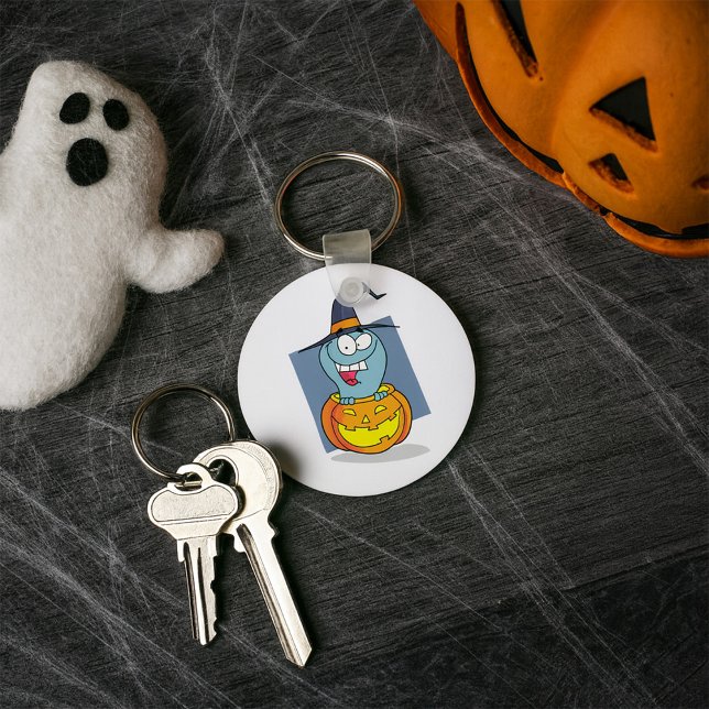 Chaveiro Fantasma de Halloween na Bruxa Louca de Pumpkin (Criador carregado)