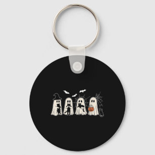 Chaveiro Fantasma Engraçado Segurando Um Ghost Negro No Dia
