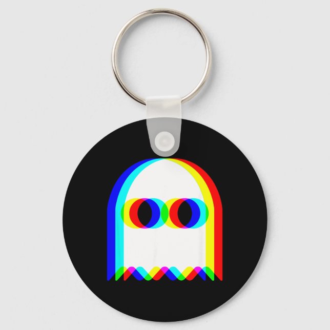 Chaveiro Fantasma Engraçado Vaporwave Trippy Techno Rave de (Frente)