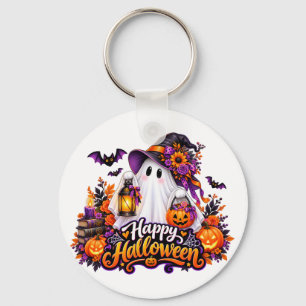 Chaveiro Fantasma Feliz do Dia das Bruxas – Assustador e Co