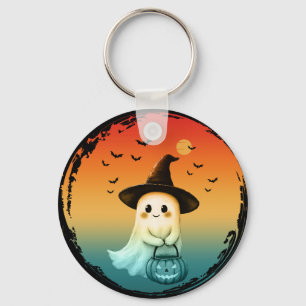 Chaveiro fantasma fofo abóbora halloween outono temporada d