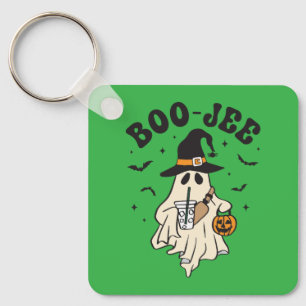 Chaveiro Fantasma fofo com café gelado