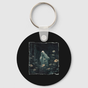 Chaveiro Fantasma Gótico Na Floresta Vintage Floral Ghost H