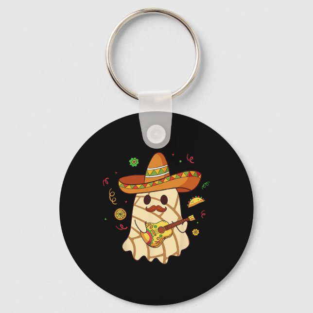Chaveiro Fantasma Mexicano Toca Violão Conchas Pan Dulce (Frente)