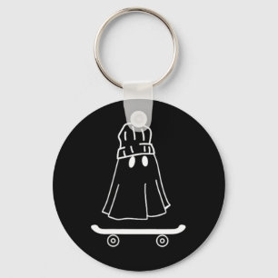 Chaveiro Fantasma Mínimo de Halloween Skateboard e Garotos