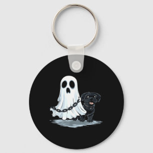 Chaveiro Fantasma segurando cachorrinho traje engraçado de
