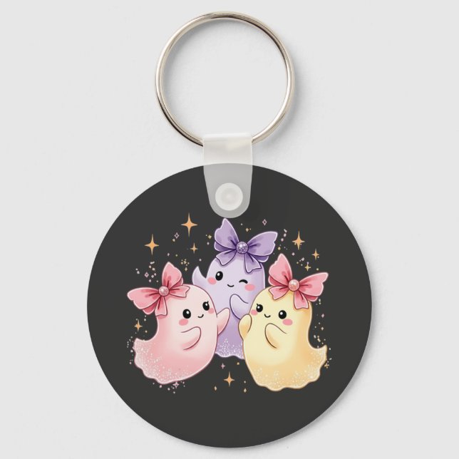 Chaveiro Fantasmas bonitos do Pastel Kawaii com Arcos Spark (Frente)