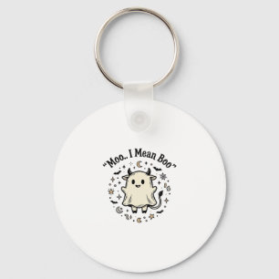 Chaveiro Fantasmas de Vaca Fofa Halloween Moo Boo Design Vi