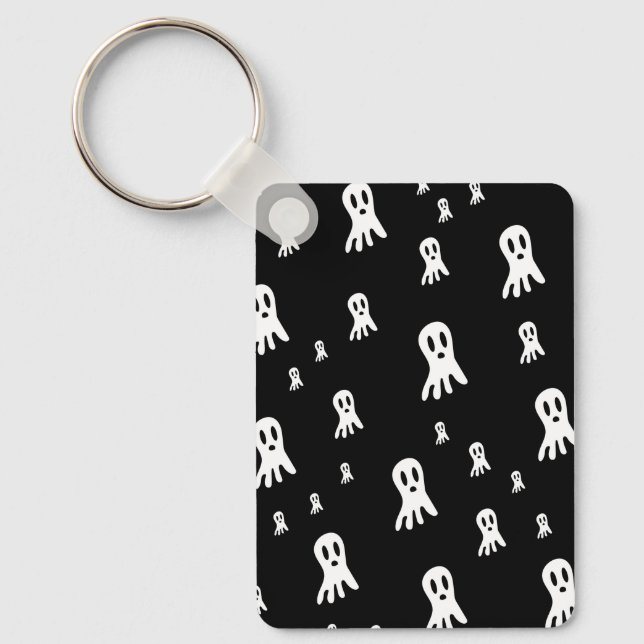 Chaveiro Fantasmas do Dia das Bruxas Escuros (Frente)