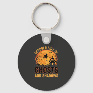 Chaveiro Fantasmas e Sombras Design da Lua de Halloween