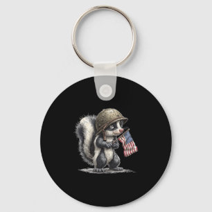 Chaveiro Fantástico Costume Patriótico Do Skunk Para Amante