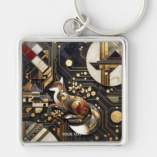 Chaveiro Fantasy Abstrato Fox Art (Frente)