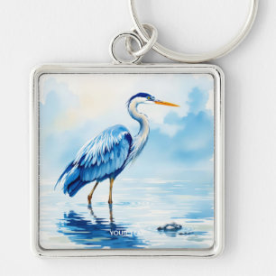 Chaveiro Fantasy Bird Blue Watercolor
