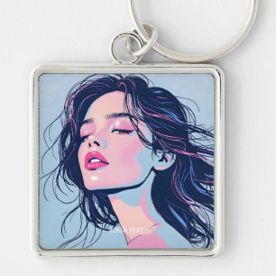 Chaveiro Fantasy - Bonita Menina Azul Rosa