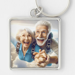 Chaveiro Fantasy Bonito Duas Pessoas Skydiving
