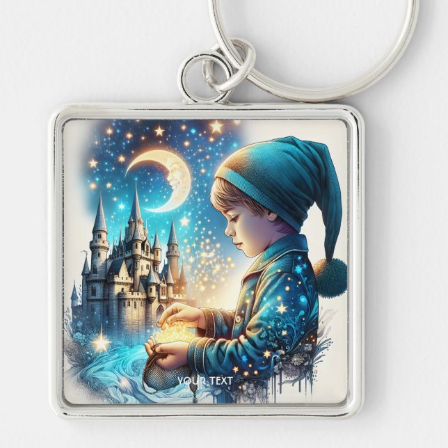 Chaveiro Fantasy Cuja Criança De Pijama Azul (Frente)