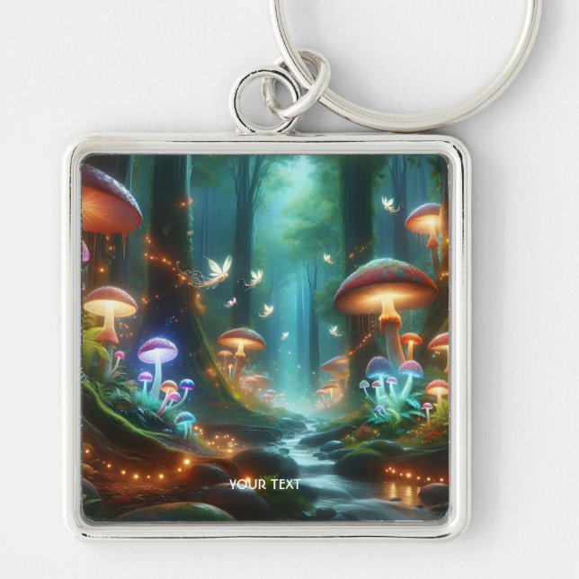 Chaveiro Fantasy Cuja Floresta de Cogumelos (Frente)