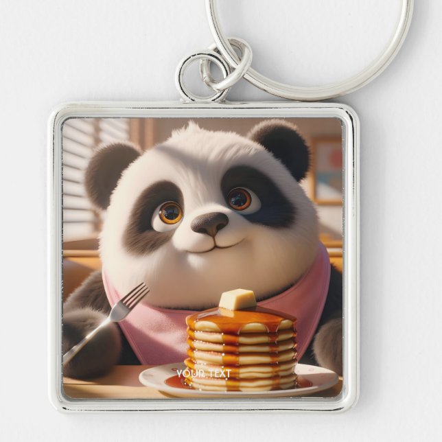 Chaveiro Fantasy Cuja Panda Come Pancakes (Frente)