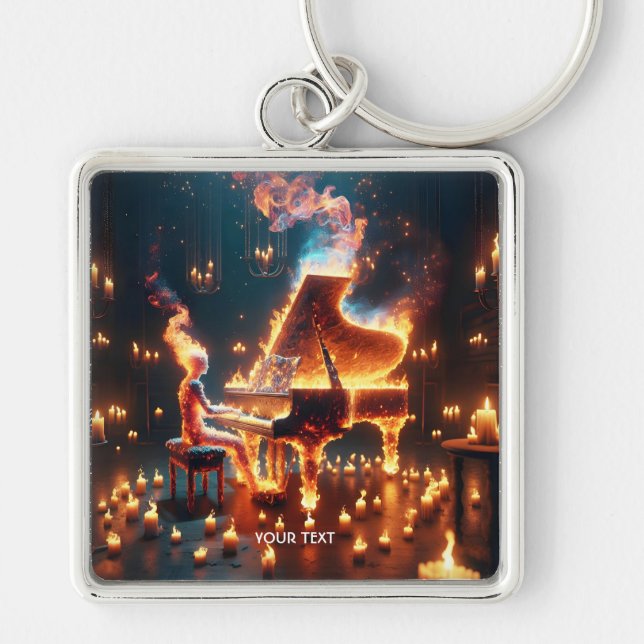 Chaveiro Fantasy Curiosa Garota Pianista (Frente)